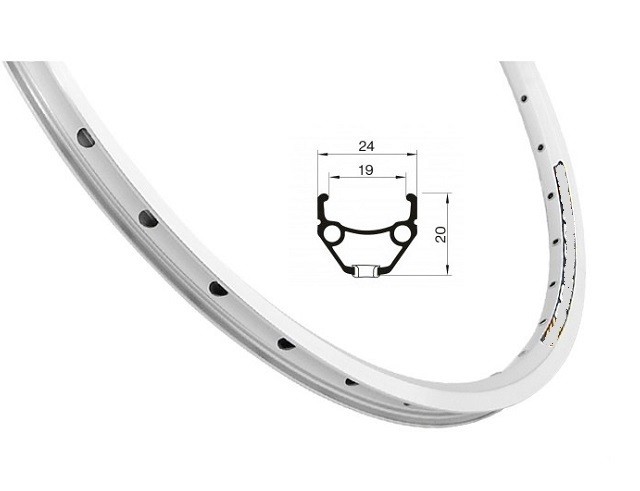 Ráfek Remerx Dragon Line 559x19, 1 nýt, 32 děr, stříbrný