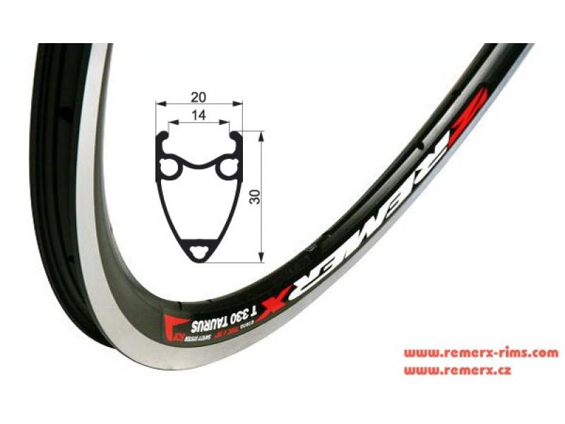 Ráfek Remerx Taurus 622x14, bez nýtu, 32 děr, černý