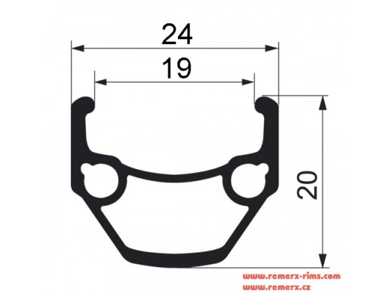 Ráfek Remerx Dragon Line 622x19, 1 nýt, 32 děr, stříbrný