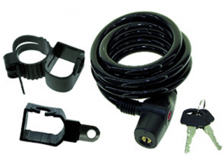 Zámek na kolo spirálový 10x1800mm, černý