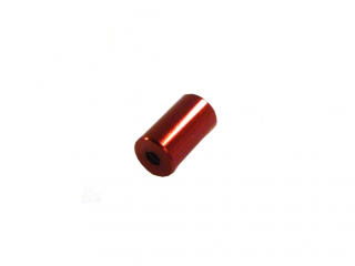 Koncovka brzdového bowdenu kovová červená, 5mm