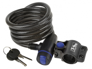 Uzamykač spirálový M-Wave 10x1800 + clip, černý