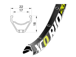 Ráfek Remerx XCO RIO 584x17, 1 nýt, 32 děr, černý - zelenobílé polepy