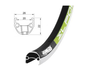 Ráfek Remerx El Power 622x19, 2 nýt, 36 děr, černý