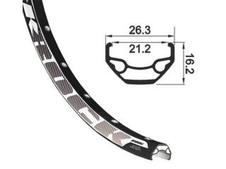 Ráfek Rodi BlackRock 559x21, 1 nýt, 32 děr, černý