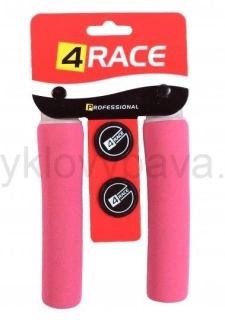 Gripy 4RACE pěnové tvrzené 130mm, růžové